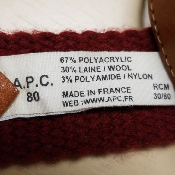 A.P.C. Belt Burgandy - Picture 5 of 8